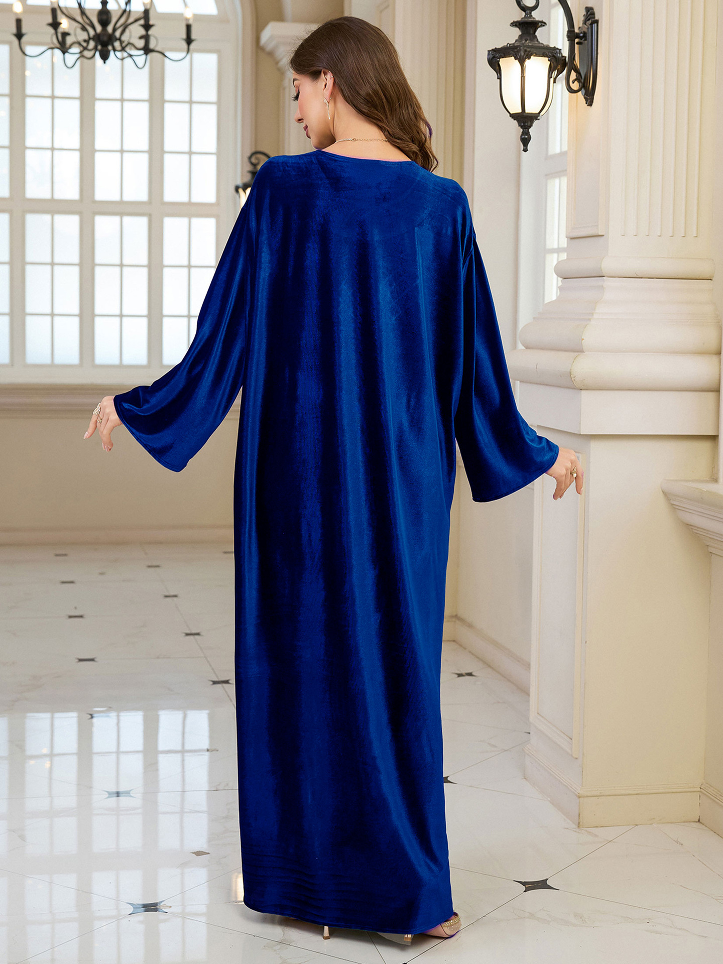 Elegant Embroidered Kaftan Dress Beach Bathing Suit Cover up Long Maxi Dress
